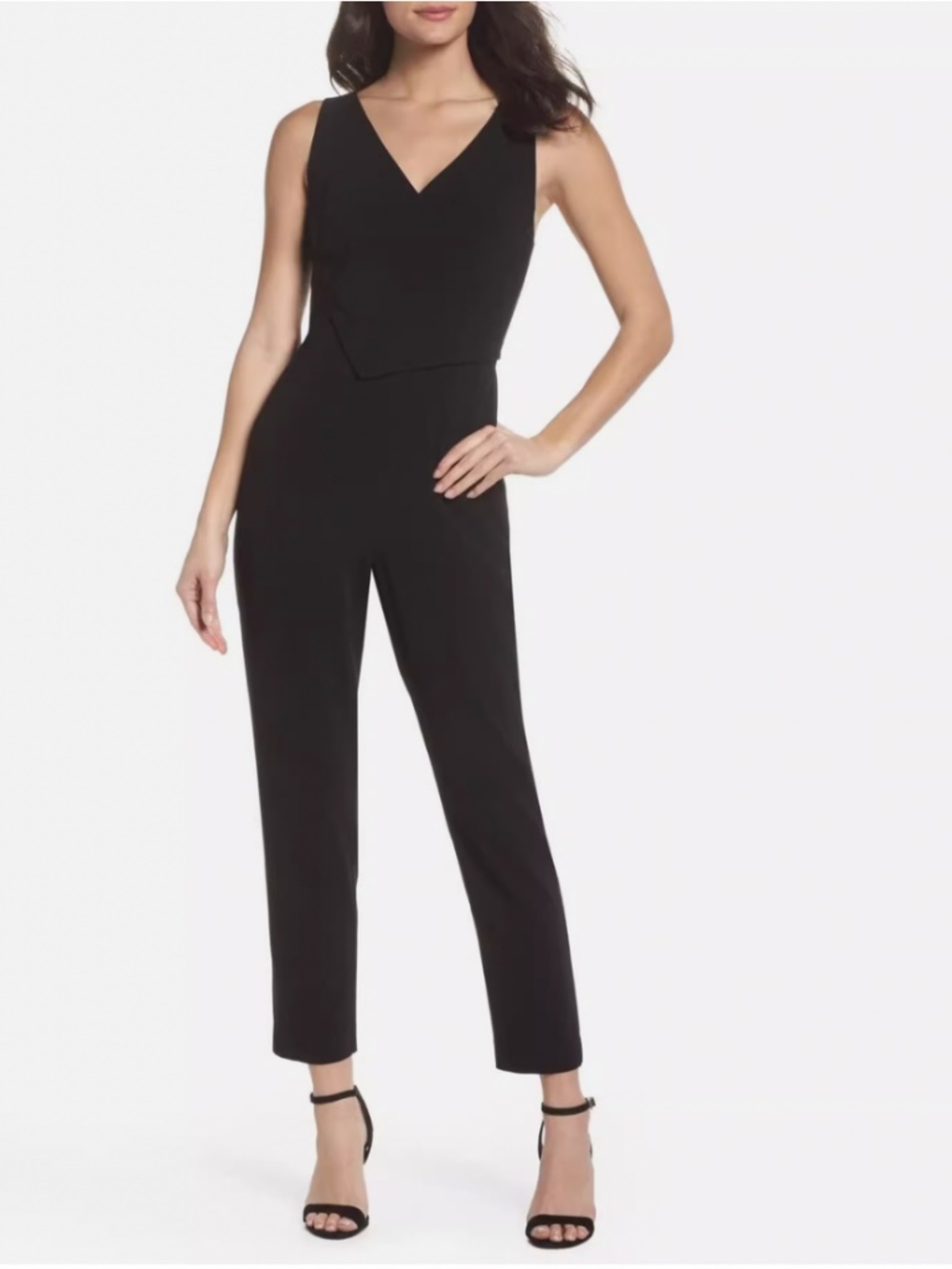 ALI & JAY Sleeveless Slim Leg Asymmetrical Jumpsuit In Black NWT
